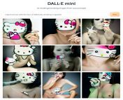 Naked woman with the face of Hello Kitty smoking a cigarette from naked woman with purvi xxx picww am