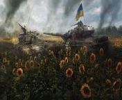 Daily military post 52: A painting of Ukranian and Russian T-72 tanks fighting in an open field from girls fighting naked in an african school
