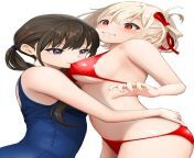 Yuri nipple biting from anime yuri nipple lick