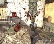 At the beginning of The Hornet&#39;s Nest level, In Call of Duty Modern Warfare 2, you can see the aftermath of Rojas torture if you take a few steps back from where you start and look to your right. from call of duty hentai