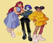 Raven,Starfire and bumblebee art from VK.com from vk com nude boys ru