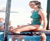 Catherine Bach in the dunk tank on Battle of the Network Stars, 1970s from chhoti bach chat