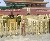 This hot au natural petite blonde is visiting the Forbidden City in Beijing, China as security chooses to look the other way..... from negroes sex hot au