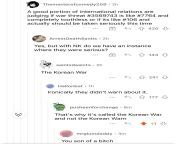 In a post about North Korea threatening war on South Korea from korea 한국
