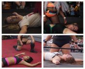 Rookie Teen Jobbers have the most humilating KOs against far bigger wrestlers: 4 first-match Ladies flat-out, eyes closed, breathing heavily in defeat. from sosano kos