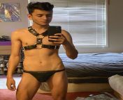 Boyfriends old harness fits perfectly on me from xxxy bideo hindi me