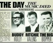 THE DAY THE MUSIC DIED- On this day February 3, 1959. Buddy Holly, The Big Bopper and Ritchie Valens, all play their last concert at the Surf Ballroom, Clear Lake, Iowa. Just a few hours later all three artists would be tragically killed in a plane crash. from ritchie valens songs
