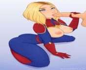 Captain Marvel giving a blowjob (Dimedrolly) [Marvel Comics, Captain Marvel] from captain marvel nude