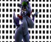 I was exploring the Pizzaplex when I got nabbed by Roxanne Wolf and she started kissing me deeply and passionately on my lips and as she was my body was transforming into a copy of her body. Soon I was another Roxanne Wolf. (More in the comments) from fnaf sb mmd roxanne wolf and glamrock chica