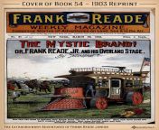 The 1903 reprint of Book 54 is crammed with detail! The rooftop cannon, the scale-armor cowcatcher, and Frank Reade Junior whipping the outlaws with an electric cable, it&#39;s a whirlwind of 19th Century fantasy high-tech! from trakin tech