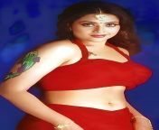 Meena Navel in Red Dress from meena navel slowmo motion