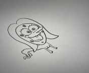 My friend had a dream that he was having *ahem* a good time with a pretty girl until he saw her face and realized it was SpongeBob. He woke up and immediately sketched what he saw. from spongebob fuck sandy