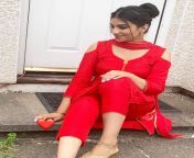 British Indian Beauty in Red from indian aunty in red
