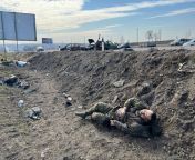 This photo was took on March 27th and the story behind this photo says, the dead Russian soldier tried to escape Malaya Rogan, near Kharkiv without his boots. He was killed in action by Ukrainian forces who have since took control of the area. from tisa nekt photo