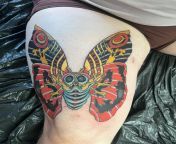 Recently got this Mothra Tattoo from Dustin Leach at Great Day Tattoo in Indianapolis. from godzilla sex mothra