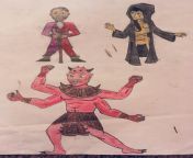 Less detailed doodles: Sheogorath, Namira, and Mehrunes Dagon (NSFW) from namira