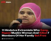 11 Hindutva men gang-raped pregnant Muslim woman Bilkis Bano and killed 7 members of her family during Gujarat Muslim Genocide in 2002. They were sentenced to life imprisonment. They were set free this week and welcomed with sweets. Welcome to India! from bano
