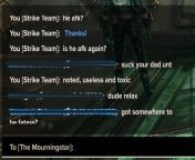 They shouldn&#39;t allow people to be kicked at the end of the match. I carried the whole team, this guy was afk to hold up the team, all I did was ask if he was afk and they kicked me at the end of the match. This guy&#39;s last comment was because he fe from oaoa substring match token14
