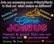 #thirtyflirrty Kik screening group. A 30-55 age group! Female friendly, positive laid back, fun atmosphere! Shy? Let us help you come out of your shell! Social butterfly? Come join the hotties &amp; get your flirt on! Games, themes, triggers. No D/ V Come from salfisrx d xnx come