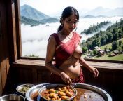 A beautiful woman from Himachal Pradesh running her family restaurant. from himaçhal scool sa