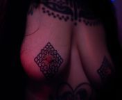 A lil tattooed and pierced nipple close-up from japanese nipple close up play