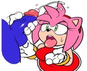 Amy Rose, Sonic (Series: Sonic The Hedgehog) [Artist: watatanza] from sonic the hedgehog futa