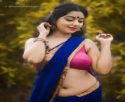 Rupsa Saha navel in blue saree from rupsa saha in blue saree dancing and showing armpits amp navel app content 1