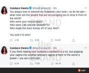 Candace Owens, popping vaginas into other vaginas... from different vaginas