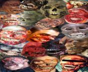 [50/50] collage of smiling people (SFW) &#124; collage of corpses (NSFW) from မြန်အပြာကာout and collage