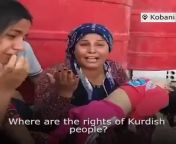 Graphic video shows a Kurdish mother crying over her dead girl who was killed by Turkish bombs in north Syria from kurdish