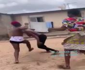 Two naked African women are fighting in style from young naked african