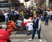 First responders performing CPR on a high school student after the riot police in Colombia shot him. He is alive and currently in the hospital from school student rape and saxi girl sex v