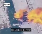 Hunting civilians with drones. A new leaked video shows zionist forces targeting a group of Palestinians travelling with a horse-drawn cart in Gaza. from new forces video