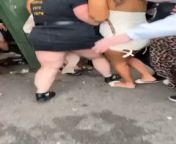 Big gang of women fighting in Ballanasloe, Ireland. from women fighting remove bra pan