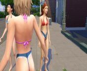 Here is how Cassandra Goth, Morgan Fyres and Sofia Bjergsen have fun while wearing high-waisted denim thongs and their bikini tops. WARNING: They are aged between 18 and 19 years old during the events of these photos and videos I made, so please don&#39;t from 90 old men fucked 90 yea