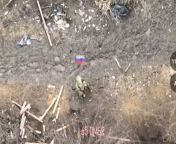 Brutal effect of dropped munition sends RU infantryman spinning like a dreidl (at 0:53 in video) in the Robotyne area. Video by UA 65th OMBr from comsutra video in