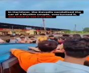 India: Hindutva mob surrounds and overturns a car with a Muslim couple inside it from srilanka muslim couple