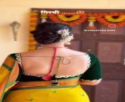 Madhura Joshi in backless blouse from bengali boudi aunty in backless blouse and