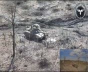 Russian T-72B3M with 2 Russians hiding underneath, doing what Russian tanks do best, explode. Berdychi, Donetsk region. April 6, 2024 from russian t