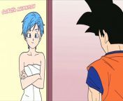 Bulma trains Goku in sex from dragonball bulma amor goku