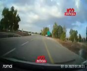 Palestinian terrorists who massacred 270 teenagers attending a music festival in southern Israel murder young couple driving in a car near by. This was extracted for the car camera. from young couple making private video mp4