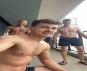 Spanish male gymnastics team dancing, twerking and feeling themselves topless on tiktok from spanish gay