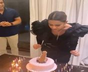 Nia Sharma cutting special Cake for the subs from nia sharma birthday cake